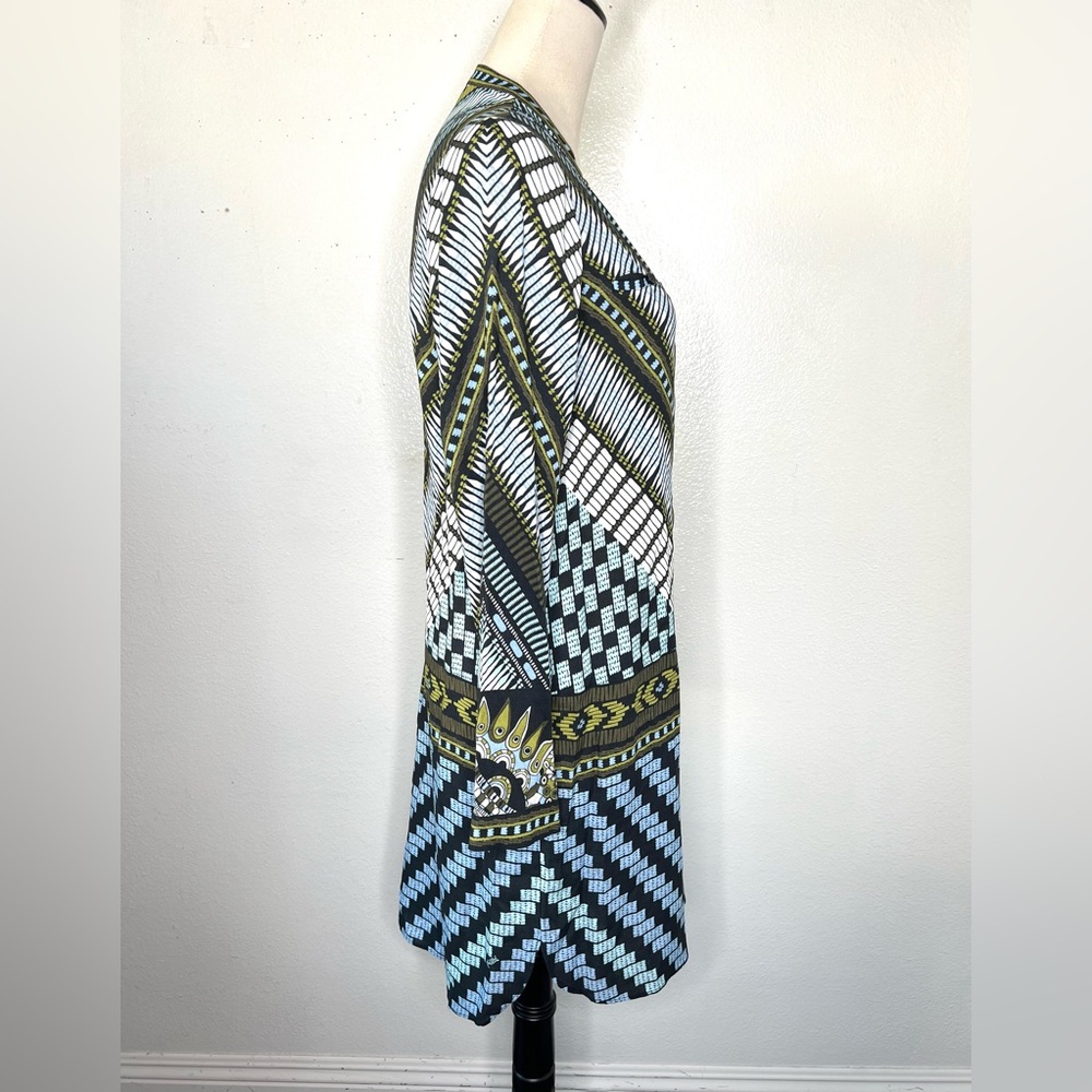 HALE BOB Alette Button Down Shift Mini Dress Chevron Checkered Size XS - Picture 4 of 11